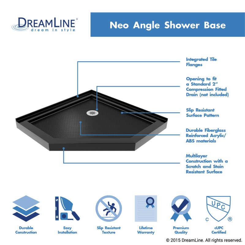SlimLine Neo Angle Shower Base - Homedepot