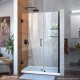 Unidoor 41 - 49 Hinged Shower Door with Glass Shelves
