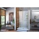 Unidoor 41 - 49 Hinged Shower Door with Glass Shelves