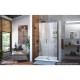 Unidoor 41 - 49 Hinged Shower Door with Glass Shelves