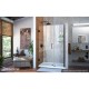 Unidoor 41 - 49 Hinged Shower Door with Glass Shelves